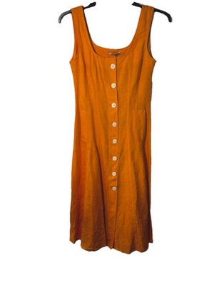 Summer Nocturne Boutique Orange Sundress Button Up Size Small 36 NWT