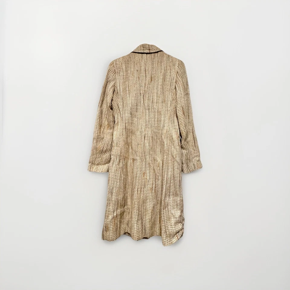 Tuleh Metallic Tweed Long Coat Wool Blend, Runway Vintage Rarity. Retail 1500+ - Image 2 of 4