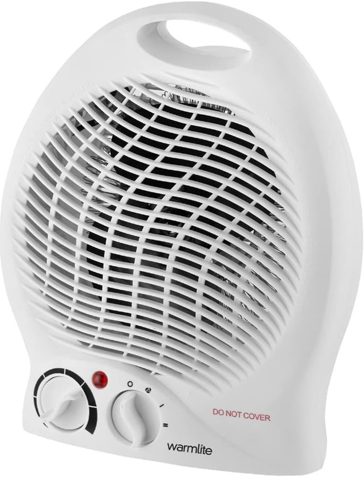 Warmlite 2000W Thermo Fan Heater White 2 Heat Settings Overheat Protection New