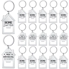 50 Pcs Estate Agent Gifts for Guests Bottle Opener Keychain Housewarming Supp...