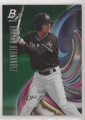 2018 Bowman Platinum Top Prospects Green 26/99 Brayan Hernandez #TOP-73 0q3