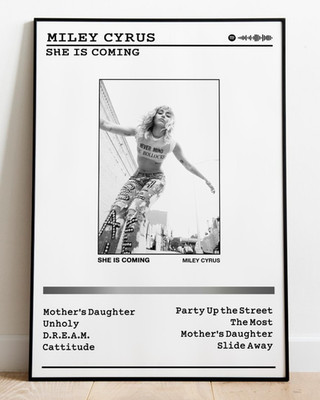 Miley Cyrus She Is Coming Album Poster Pop Music Wall Art 24x36 Unframed