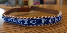 NOS Magic Forest Lake George NY Novelty Beaded Leather Belt Kids Youth Adult 22"