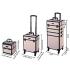 BYOOTIQUE Rolling Makeup Train Case on Wheels 3-Piece Art Deco Tyrian — photo 8