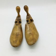 Vintage Wooden Shoe Trees Stretchers Pair Size 42 Rustic Decor Adjustable Wood
