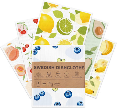 Swedish Dishcloths for Kitchen, 6 Pack, Reusable Paper Towels Washable,Super Abs