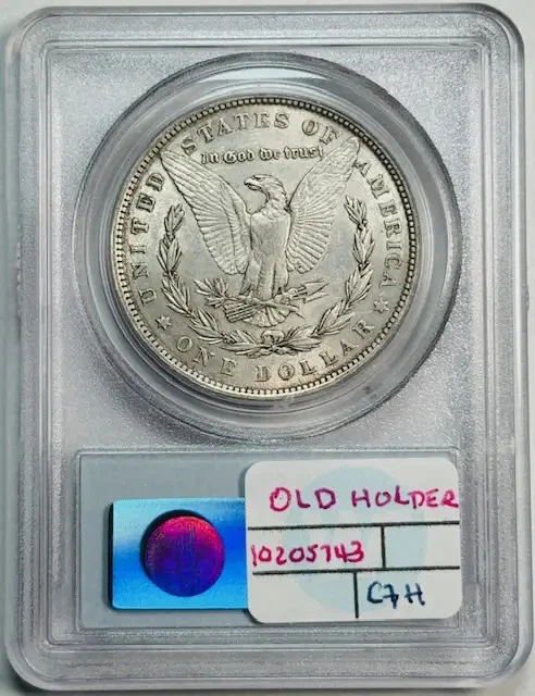 1880 P Morgan Silver Dollar PCGS AU-50 VAM 6 8/7 Spikes Old Holder - Image 2 of 2