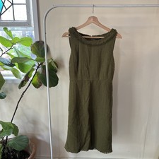 J.CREW Tweed Sheath dress in Olive Textured Fringe Size 4 Item #AO454