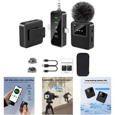 3-In-1 Wireless Microphone iPhone Android Camera 328ft Long Range 20H Battery