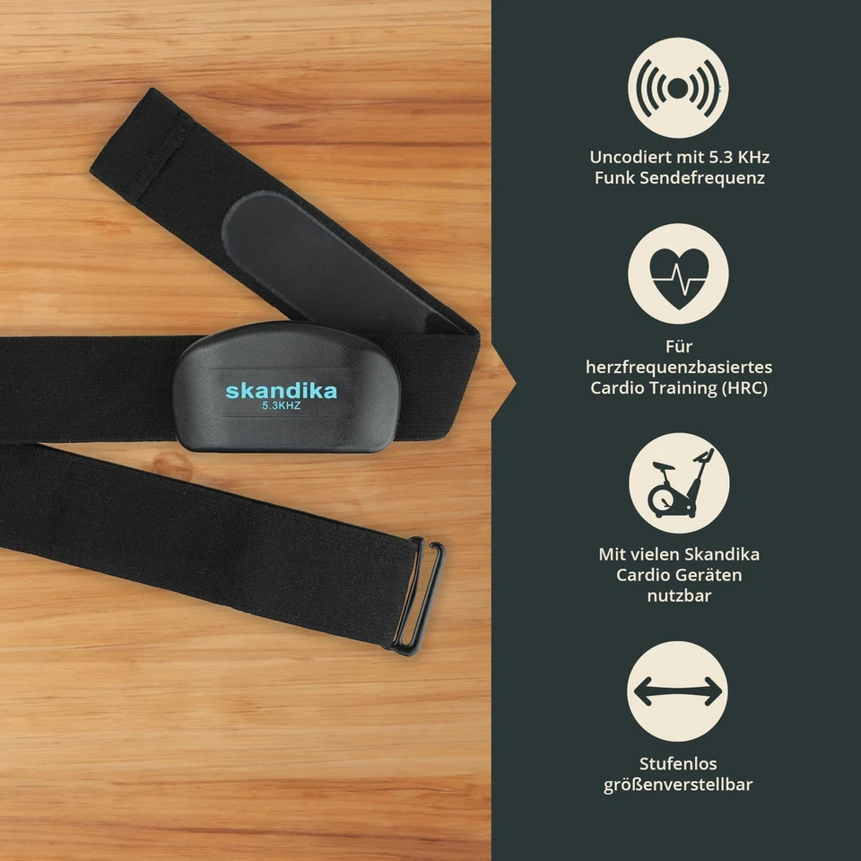 Skandika Brustgurt 5,3 KHz uncodiert Herzfrequenzmesser für Sportgeräte Neu - Bild 2 von 4