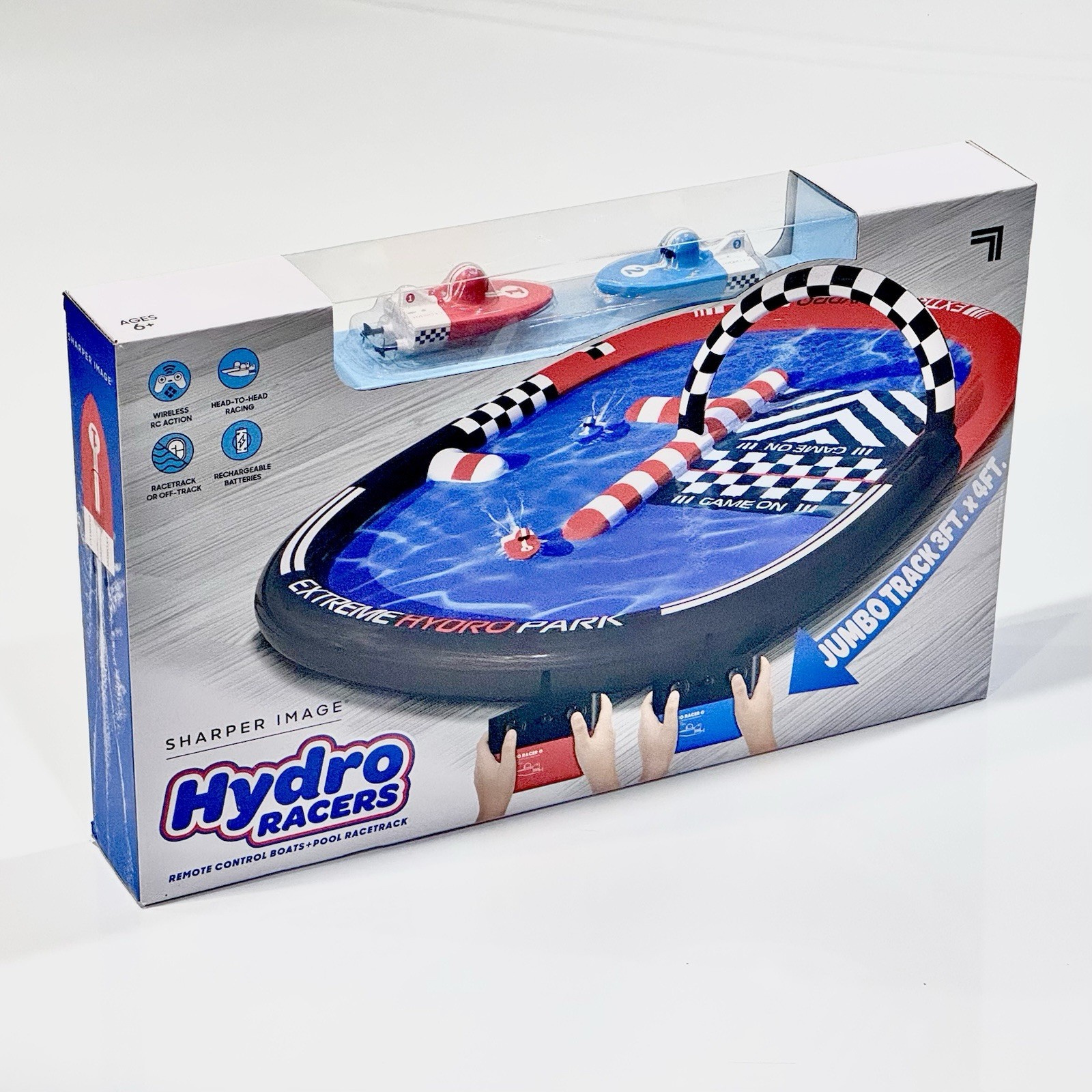 Sharper Image Hydro Racers Jumbo 3 Ft. x 4 Ft. Pool Track + Remote Control Boats