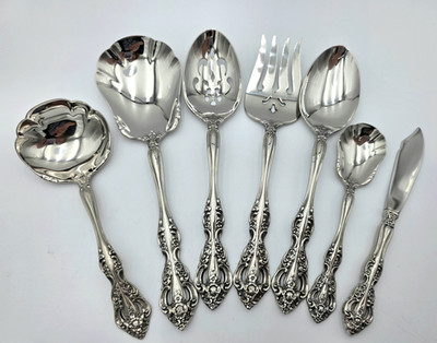 Oneida Michelangelo Cube Serving Pieces Stainless Steel Flatware 7 Pc Fork Ladle