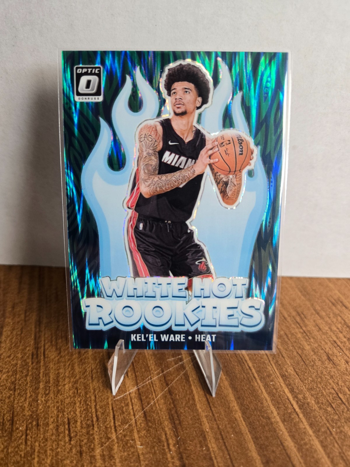 2024-25 Optic Kel'el Ware RC #5 - White Hot Rookies - Green Shock /149 - Heat