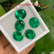 Lab Grown Columbia Emeralds Oval Cut Gemstone VVS1 for DIY Jewelry Making AGL
