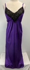 Vtg Undercover Wear Nylon Nightgown Sz Petite small Women  s Purple Made In USA