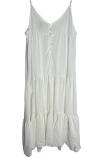 12th Love Women’s White Tiered boho Dress Size Large Cottagecore Hippiecore