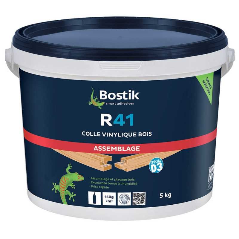 Colle vinylique R41 prise rapide Bostik 5kg, idéale pour vos parquets et plinthes
