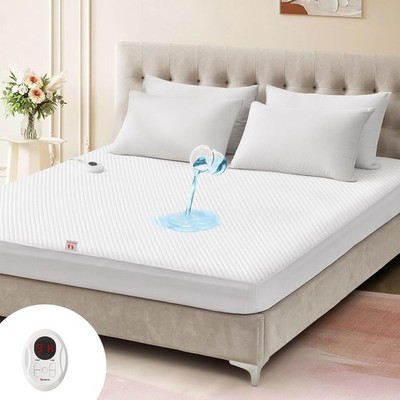 waterproof heated mattress pad electric bed warmer waterproof quilted washable