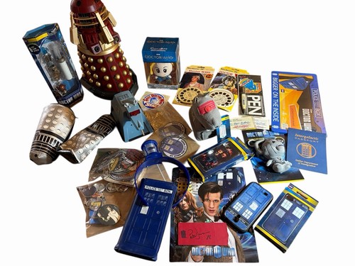 BIG Doctor Who Collector Lot Dalek K-9 Tardis Sonic Screwdriver Autograph Plush