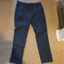 Gap Trousers Mens 34W 32L Grey Herringbone  Blend Skinny Smart Casual Office 