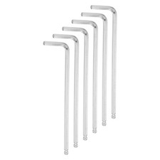 6x Kugelkopf-Inbusschl&uuml;ssel 4mm CR-V, L-f&ouml;rmig, Silber