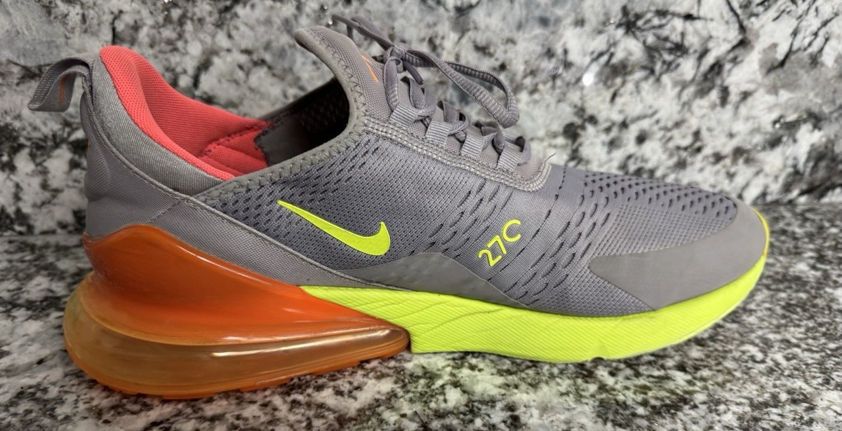 Size 13 - Nike Air Max 270 Grey Volt Orange for sale online  display picture 1