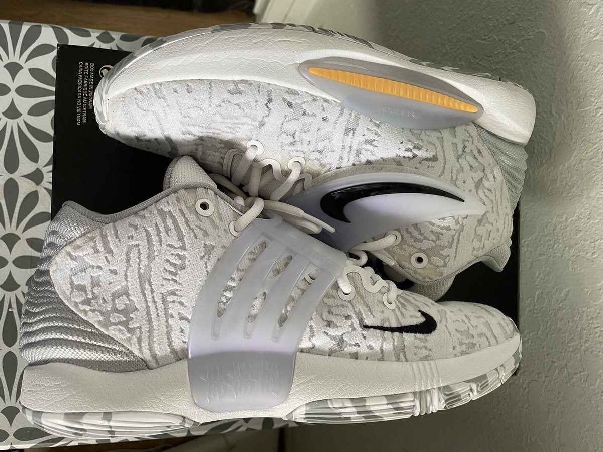 Nike KD14 Home White Wolf Grey Black Kevin Durant CW3935 100 