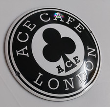 ACE CAFE LONDON - ENGLAND = porta insegna smaltata nuova officina garage insegna 12 cm