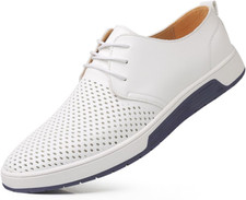 Men'S Casual Oxford Shoes - Breathable Dress Shoes Loafers Lace-Up Flat Sneakers