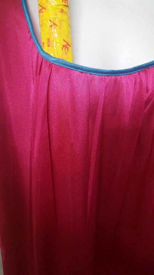 Only necessities Pink Blue Nightgown Calf Sleeveless Plus Size 1X 56" BUST - Image 3 of 4