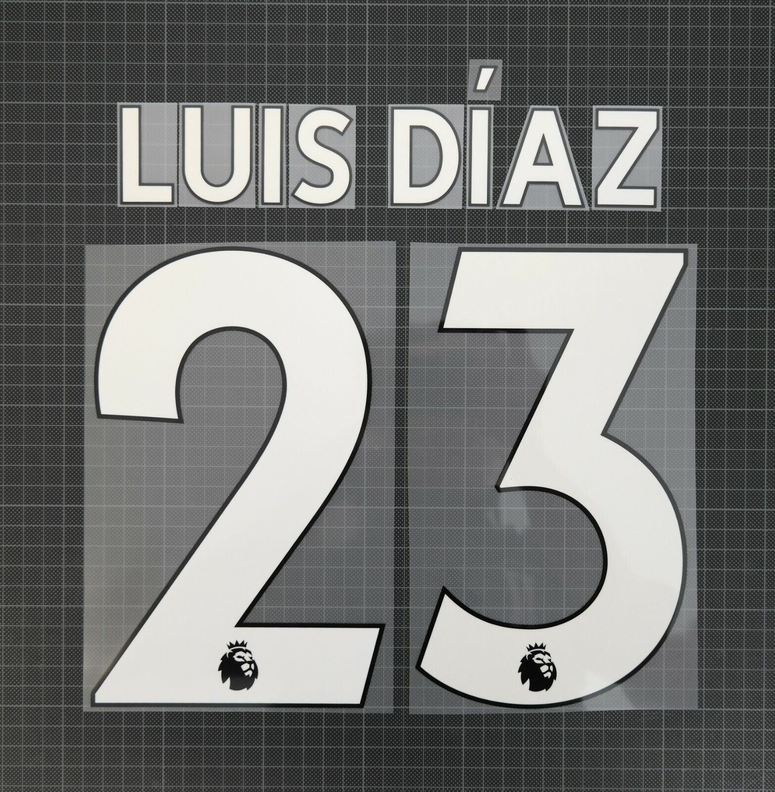 LUIS DIAZ #23 2017-2022 Player Size Premier League White Nameset Plastic