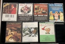 Cassette Tape Lot of 7 Christmas Bing Crosby, Elvis, Kenny  Dolly, Sax Album