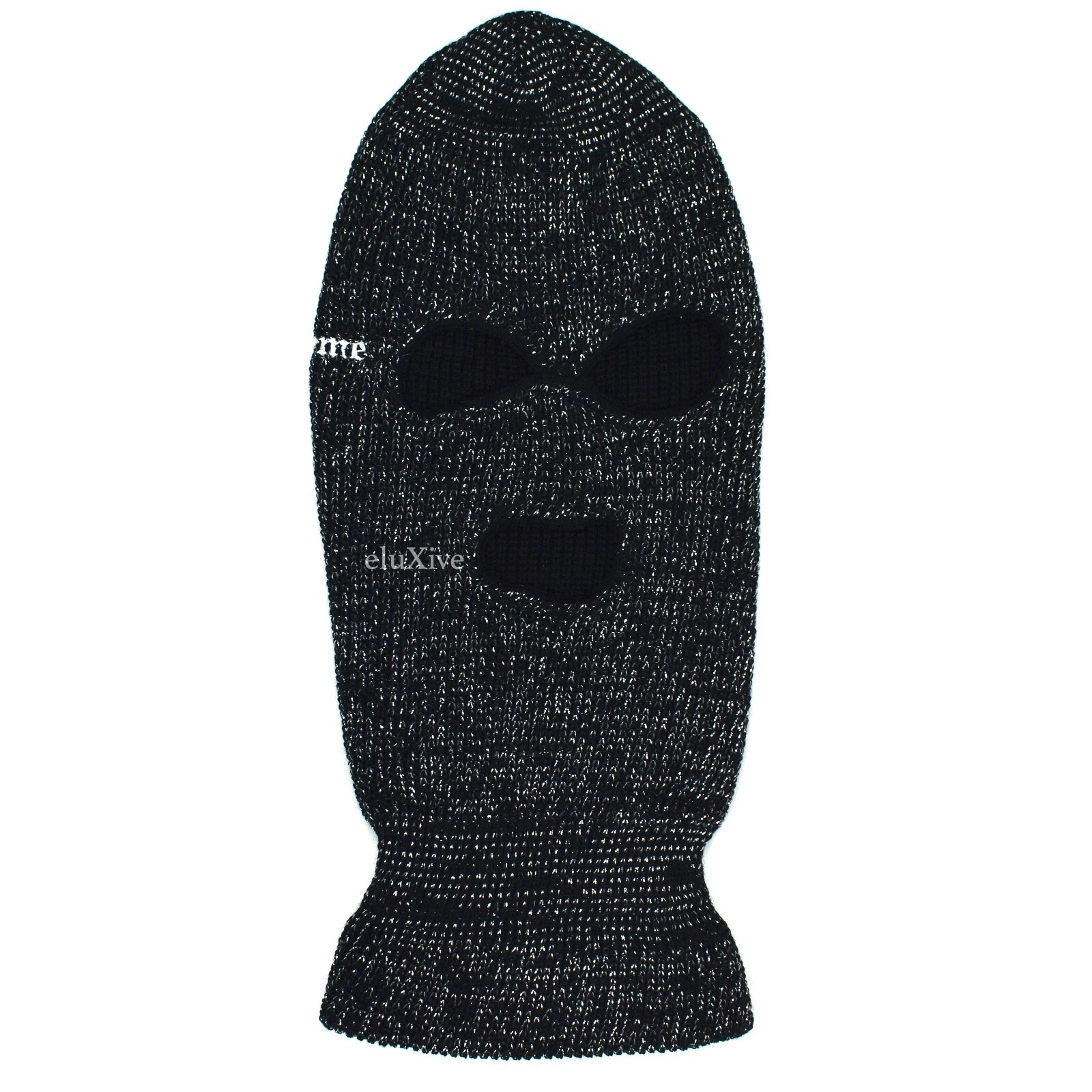 NWT Supreme NY Lurex Knit Balaclava Hat Face Mask Black Men's DS FW22 AUTHENTIC