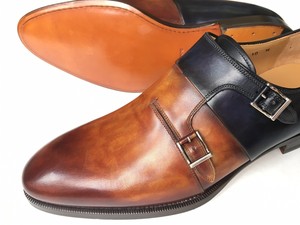 magnanni double monk strap cognac
