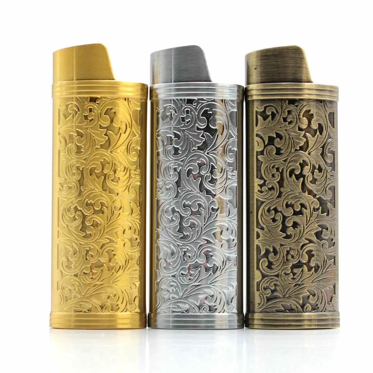 Lucklybestseller Metal Lighter Case Cover Holder , Silver Mirror Surface  Lighter Sleeve for BIC Full Size Lighter Type J6