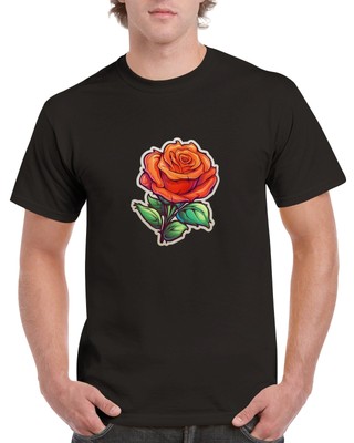 Rote Rose T-Shirt Unisex Baumwolle Damen Herren Blumen Natur Romantisch