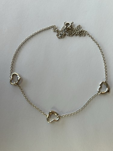 Tiffany & Co. Elsa Peretti Triple Open Heart Sterling Silver 16" Necklace, PO