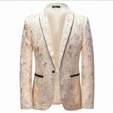 Men's Shawl Lapel One Button Suit Blazer Tuxedo Jacket Party Prom Coat Top