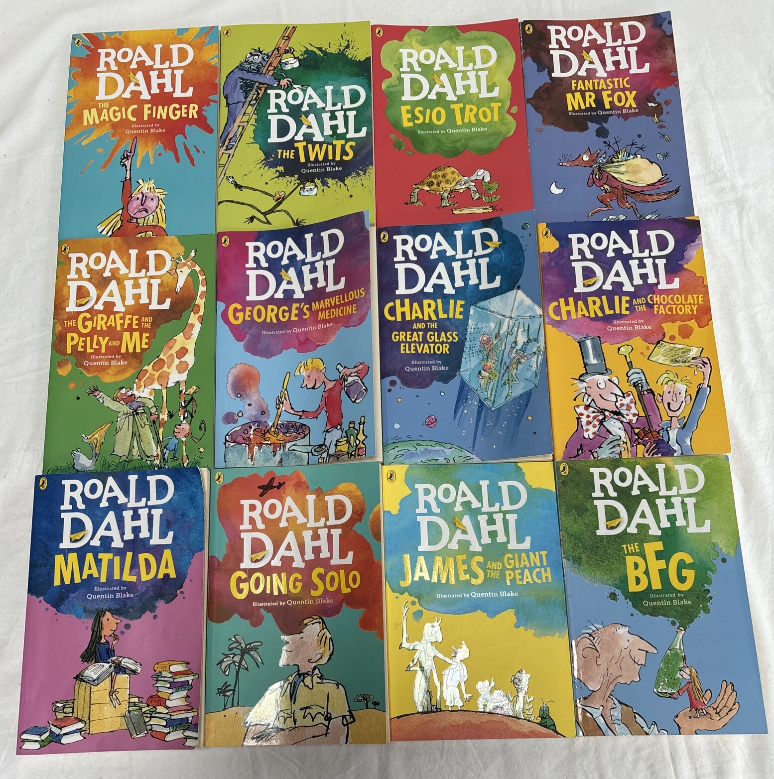 Lot of 12  Roald Dahl Books Paperbacks BFG Going Solo Mr Fox Charlie Peach