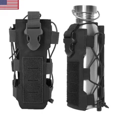 Outdoor Tactical Molle Water Bottle Bag Military Hiking Belt Holder Kettle Pouch