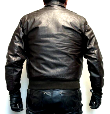USA-made U.S. Army Brown Leather USN A2 Bomber Jacke size Large | eBay