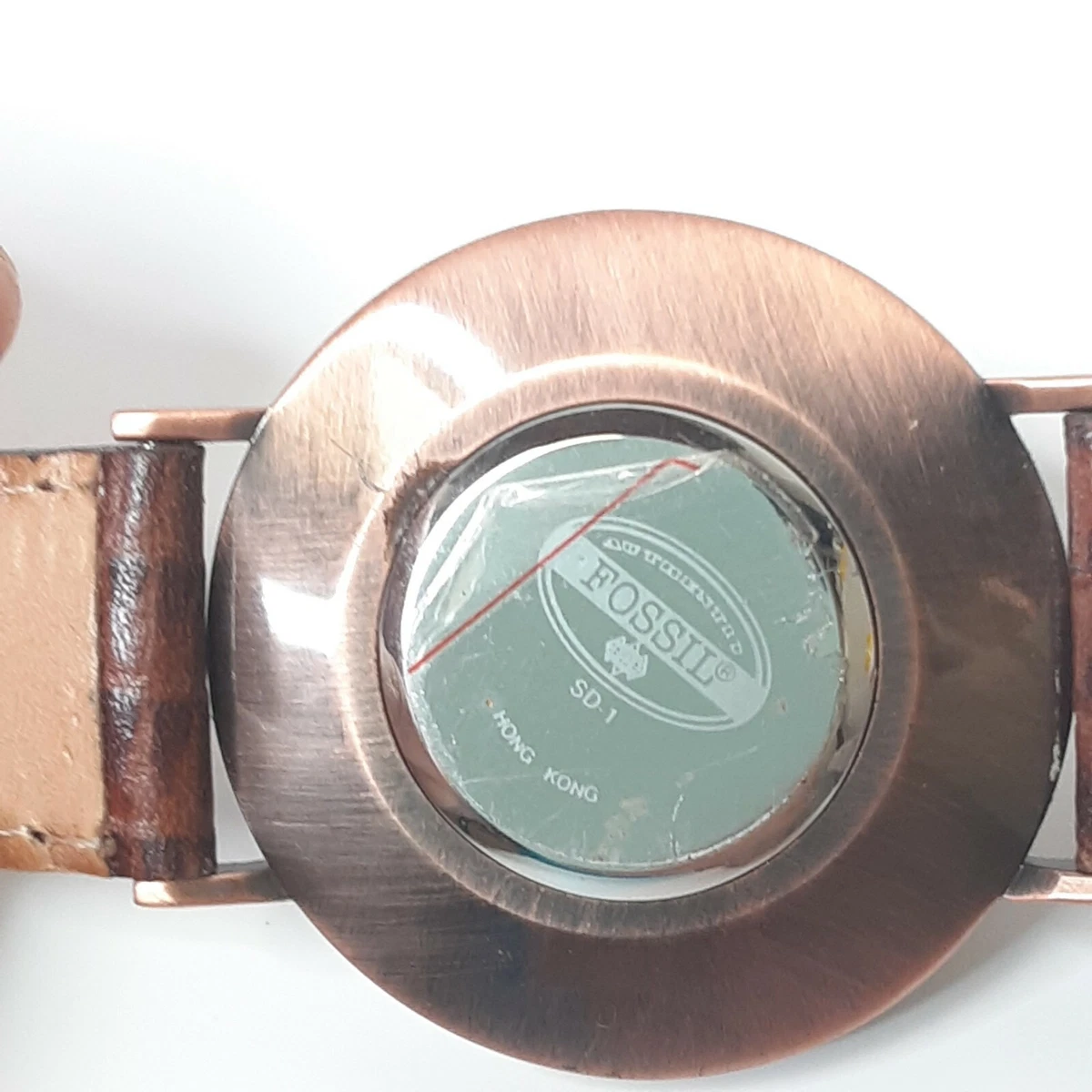 Vintage Fossil Sundial Watch w/ Brown Leather Band and Original