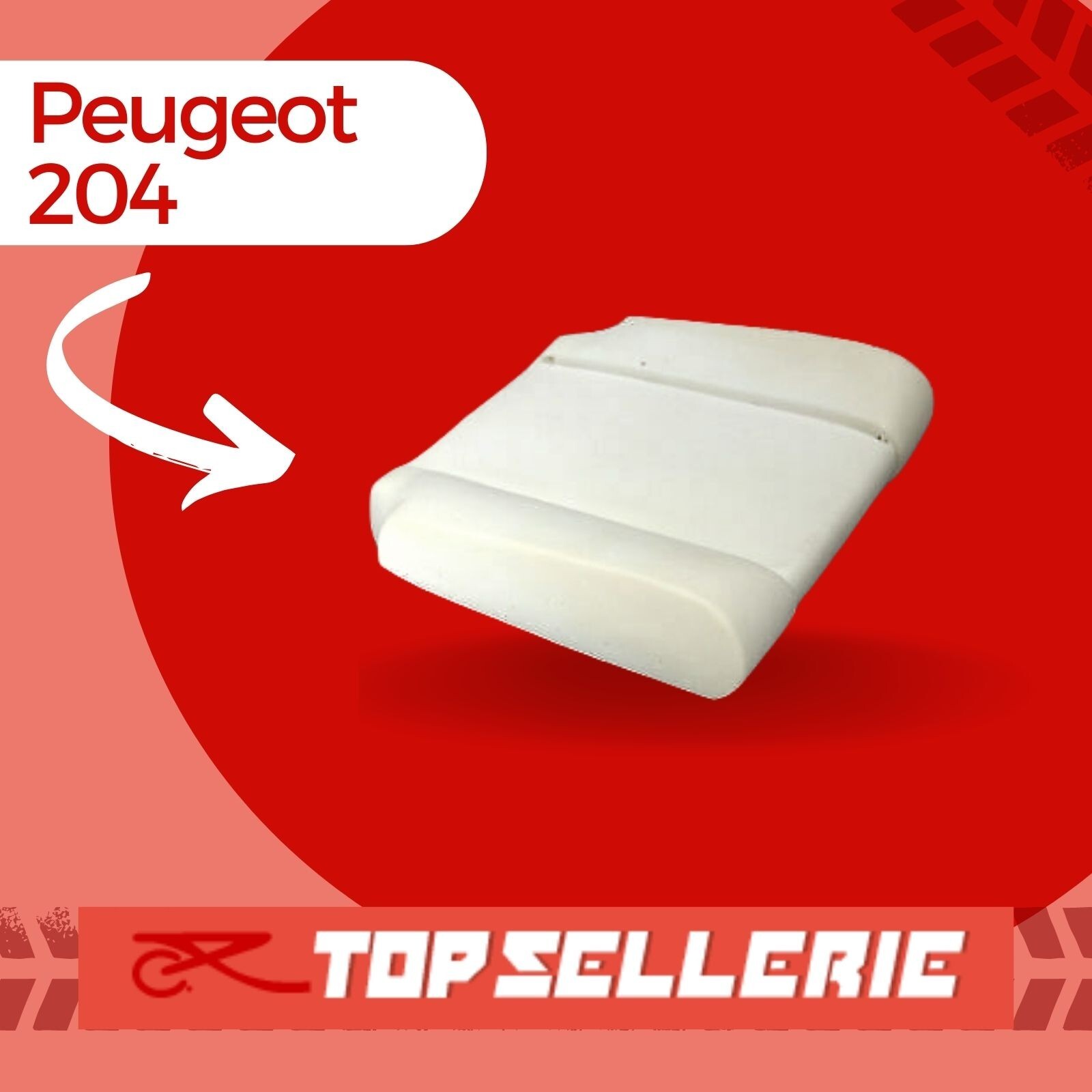 Mousse d'assise pour Peugeot 204 coupé pour réparer les sièges affaissés modèle MA24
