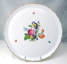 Mitterteich Germany  Floral Embossed Cabinet Cake Plate 12 1/4"