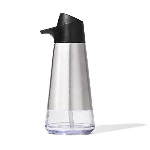 DevaCurl OXO Easy Press-Dispenser di Sapone in Acciaio Inox, 18/8, 3-1/4" diam.