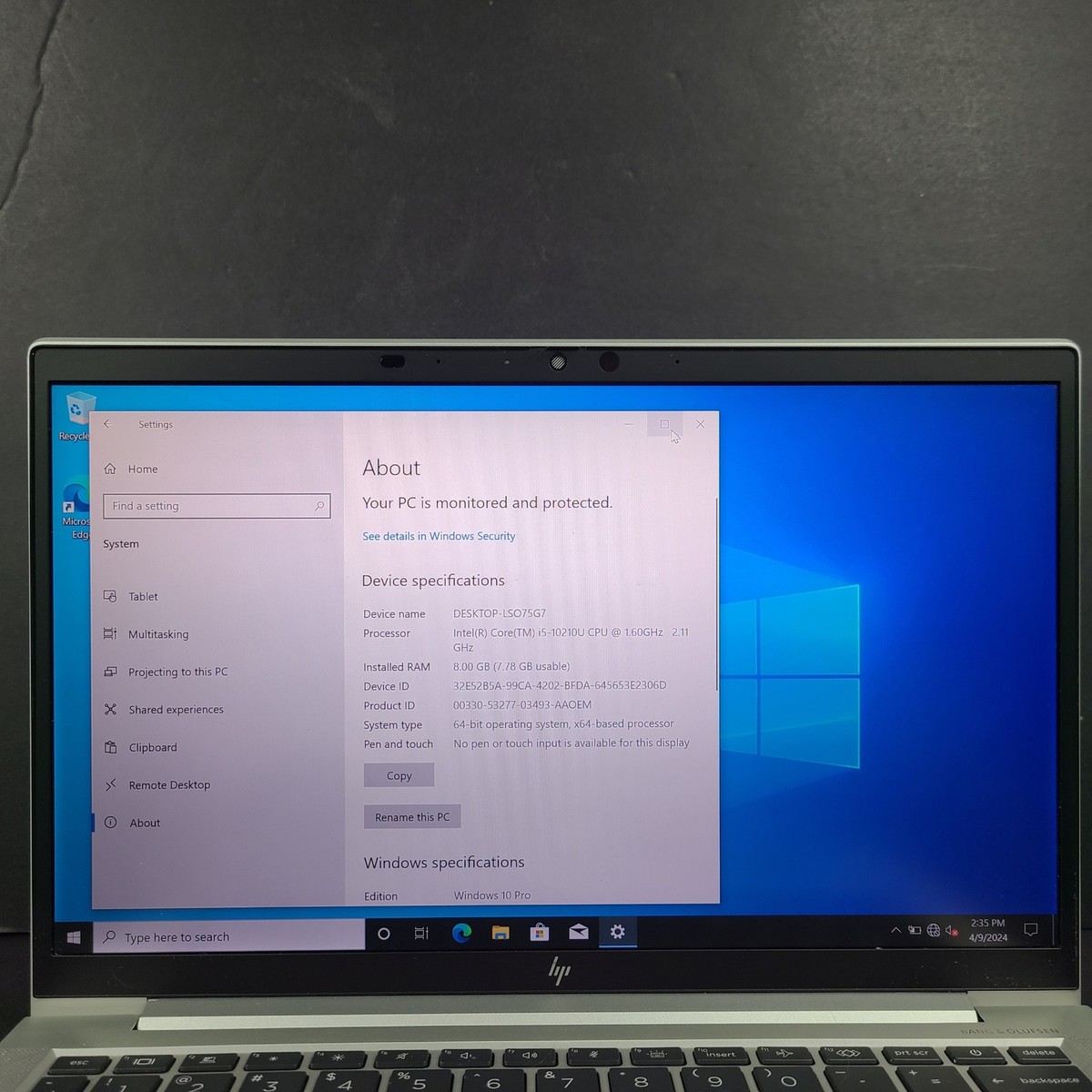 HP EliteBook 830 G7 Laptop 256 GB SSD Intel Core i5 10th Gen HP EliteBook 830 G7 Laptop 256 GB SSD Intel Core i5 10th Gen