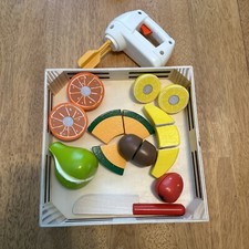 Melissa Doug Cutting Fruit Wooden Play Food Set And Vintage Fisher Price Mixer