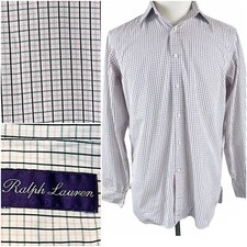 Ralph Lauren Purple Label Men's Made in Italy Button Up Check Shirt Size Medium