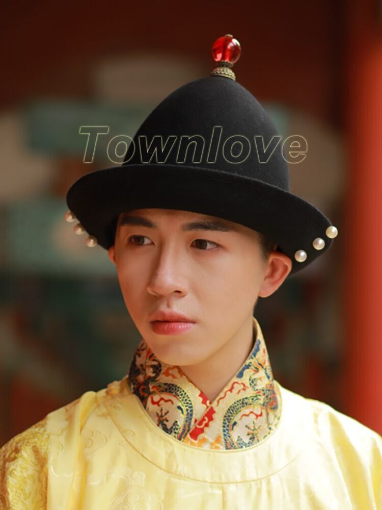 Chinese Ancient Hanfu Hat For Men Emperor Straight-Brimmed Hat