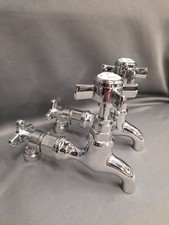CHROME WALL MOUNTED KITCHEN TAPS IDEAL 4 BELFAST SINK,  REFURBISHED 15 CM SPOUT